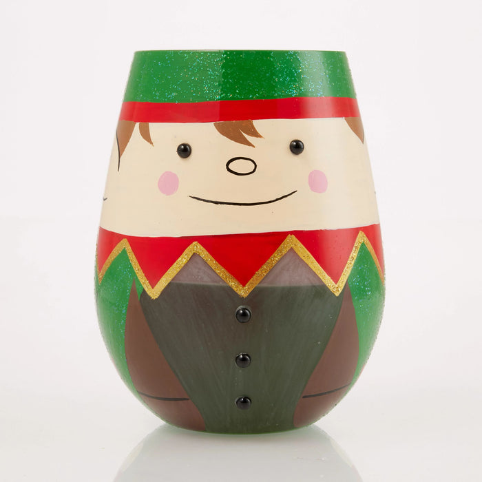 Christmas Elf Stemless Wine