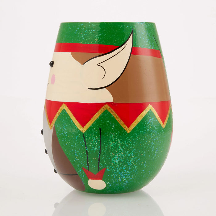 Christmas Elf Stemless Wine