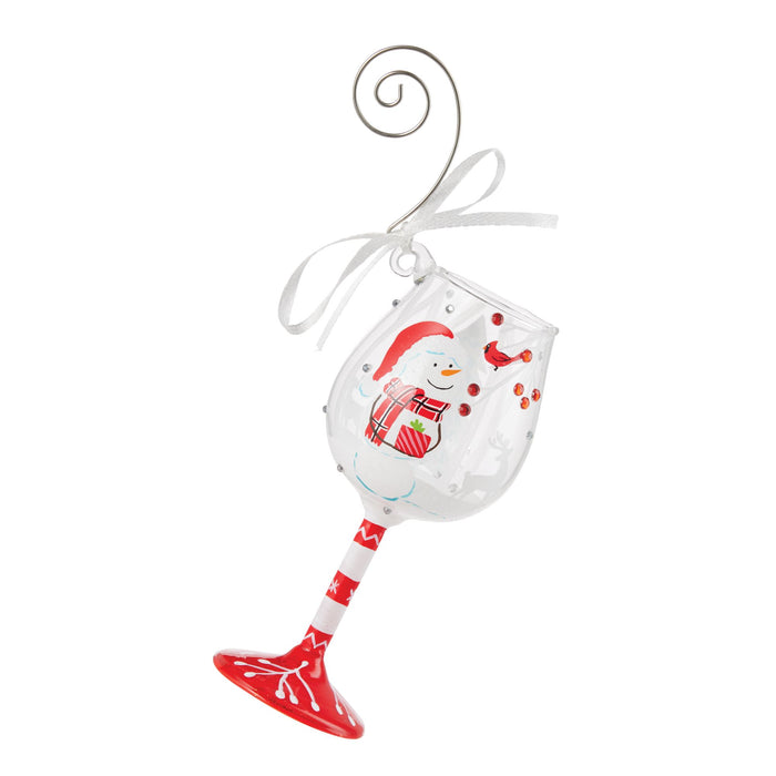 Crimson and Snow Ornament