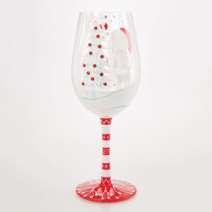 Crimson and Snow Wine Glass