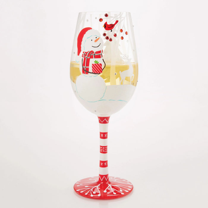 Crimson and Snow Wine Glass