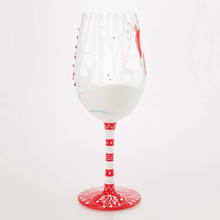 Crimson and Snow Wine Glass