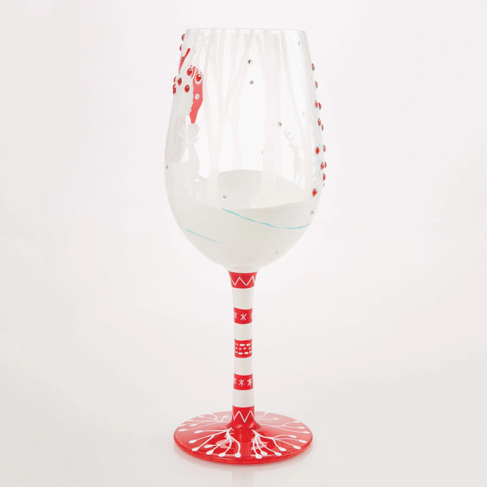 Crimson and Snow Wine Glass