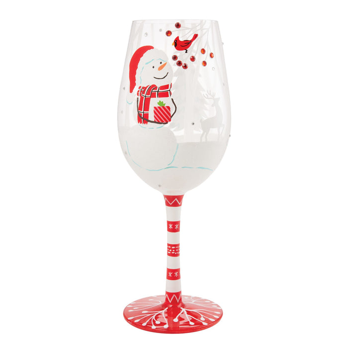 Crimson and Snow Wine Glass