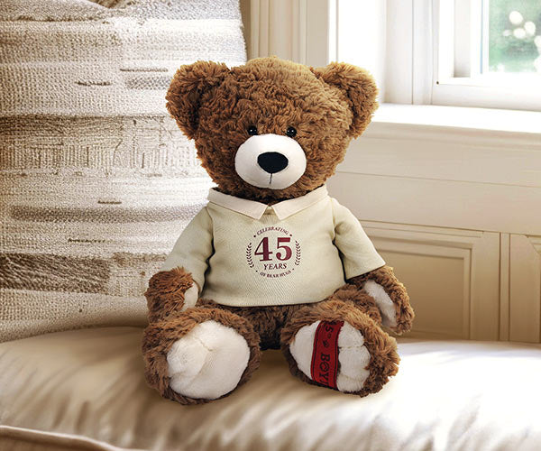 Boyds Bear wearing 45th anniversary shirt