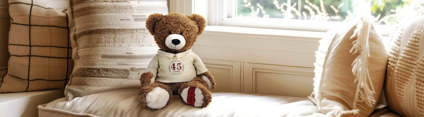 Boyds Bear teddy bear with 45th anniversary shirt