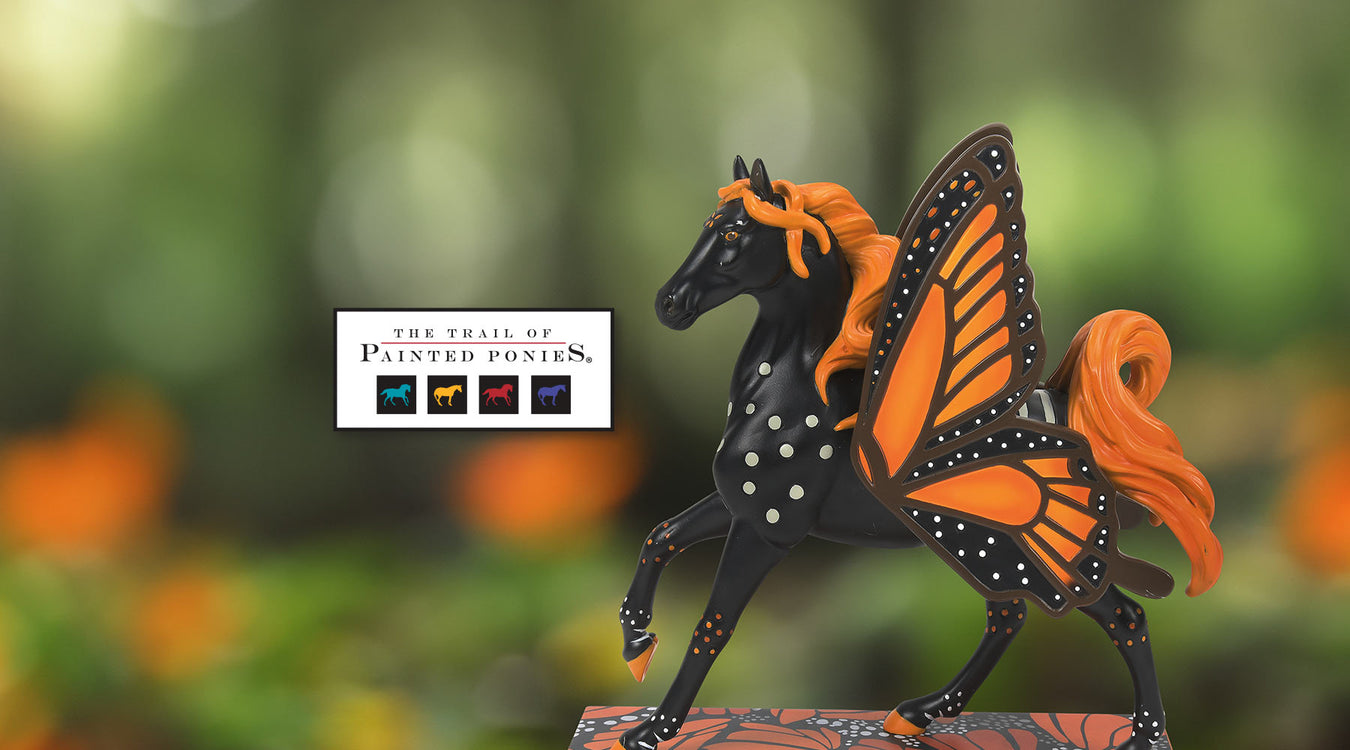 Trail of Painted Ponies Horse Butterfly Statue