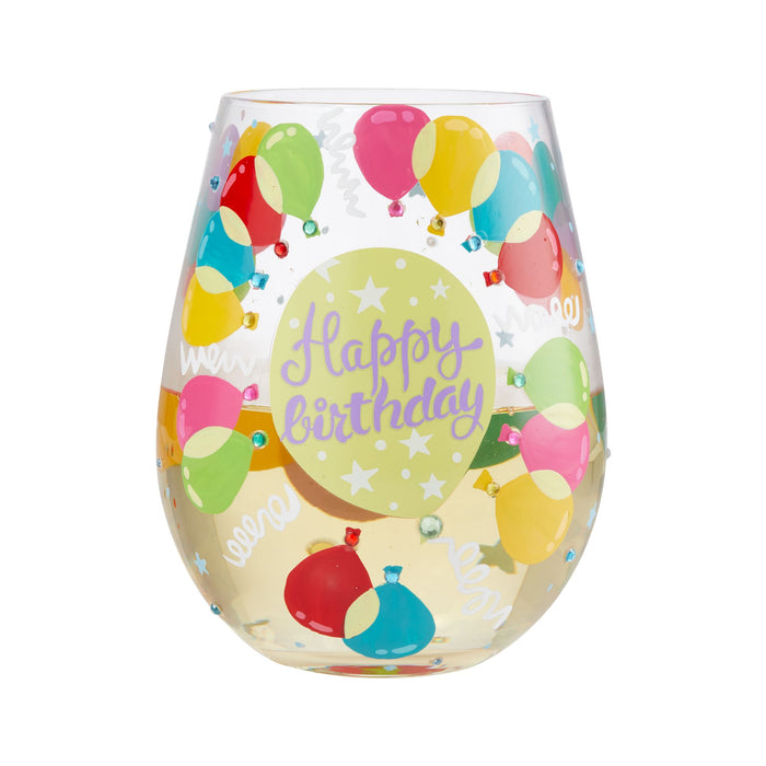 Balloons Stemless Wine Glass