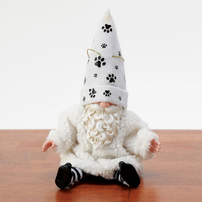 Gnome Furry Pet Orn WHT