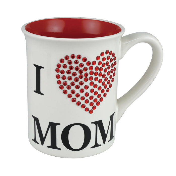 I heart Mom Rhinestone Mug
