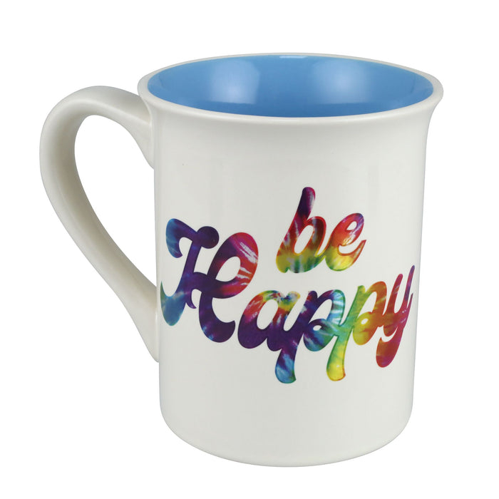 Be Happy Tie Dye Metallic Mug