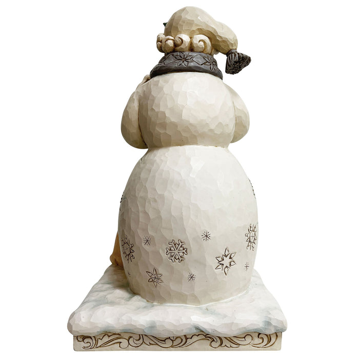 White Woodland Snowman Statue