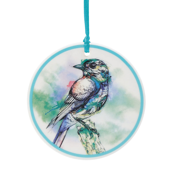 Teal Bird Ornament