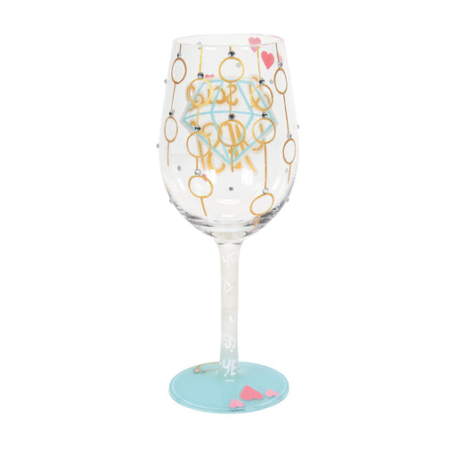 LOLITA LOVE MY WINE MOTHER OF THE BRIDE HAND-PAINTED 15 OZ WINE GLASS.