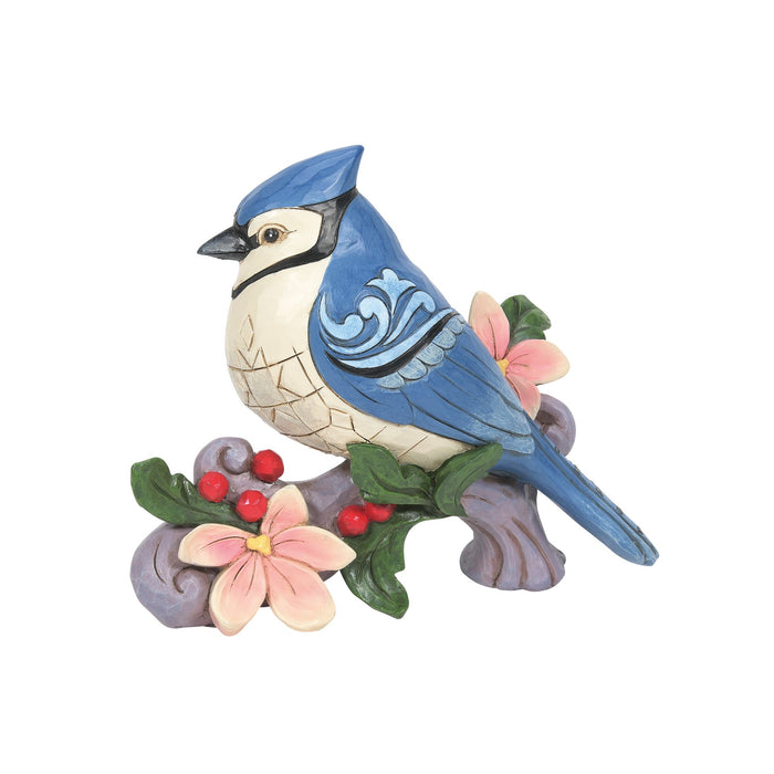 Blue Jay with Flowers