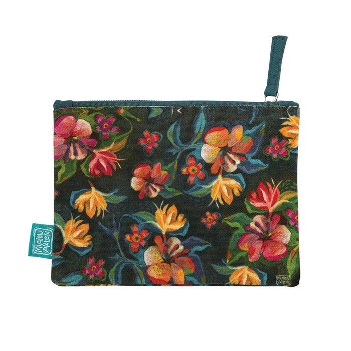 Moody Flowers Zip Pouch (Med)