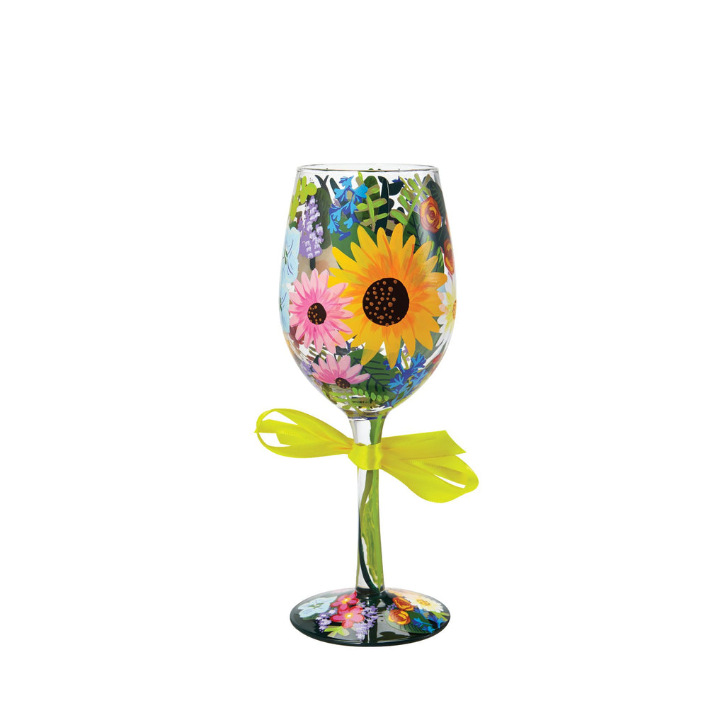 Wine Glasses Wildflowers Wine Glasses Art Glass 