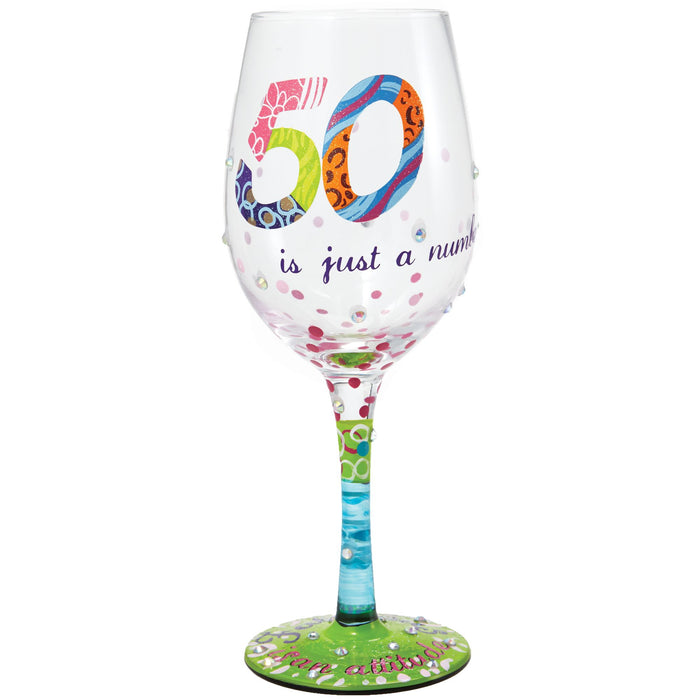WINE GLASS 50 IS JUST A NUMBER